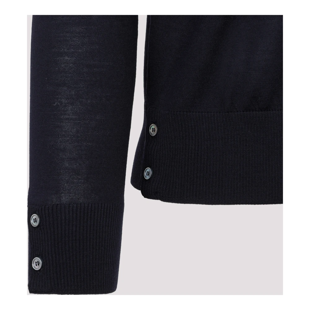 Thom Browne Blauwe Sweater 4-bar Pullover Blue Heren