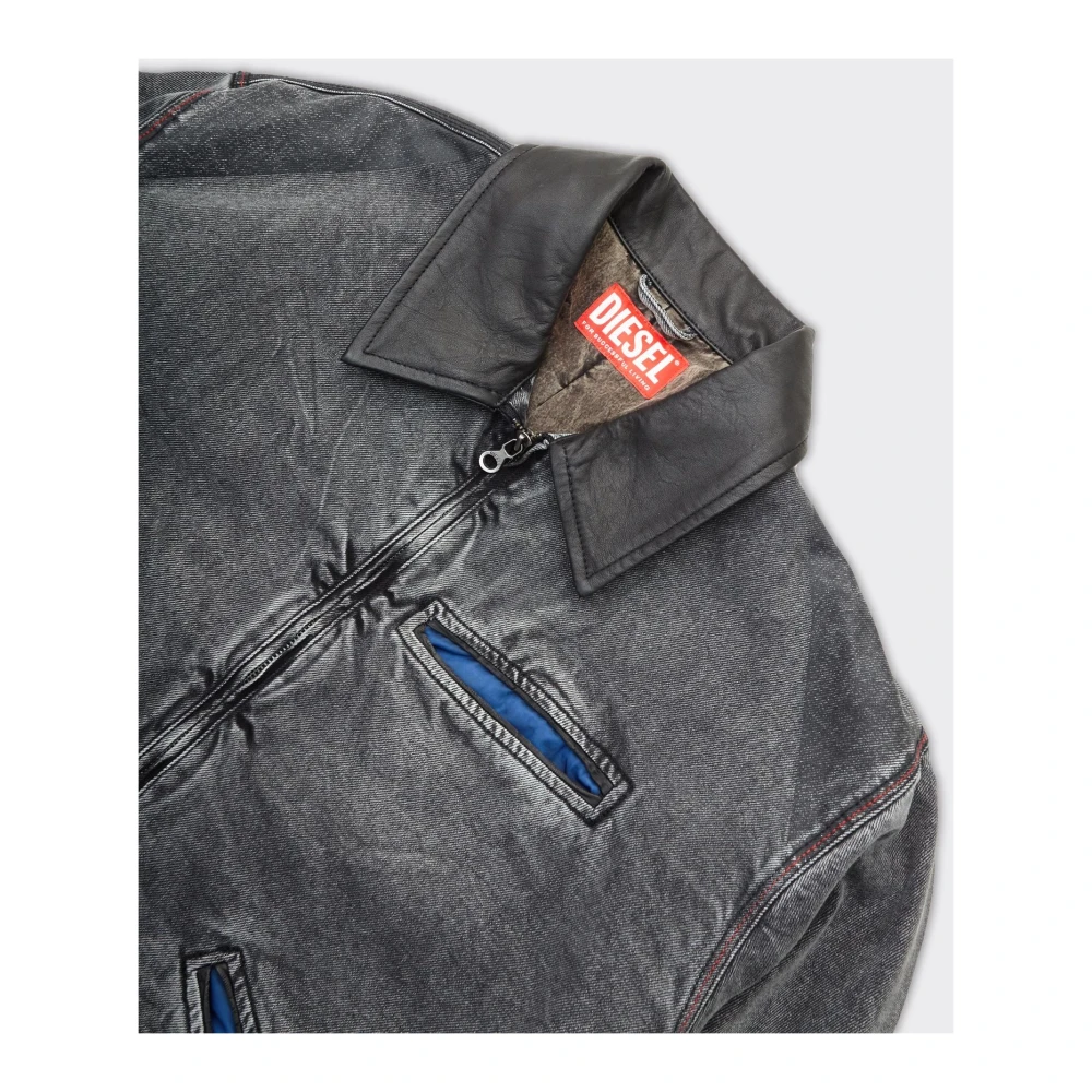 Diesel Zwarte Denim Jas J-Taylor Stijl Gray Heren