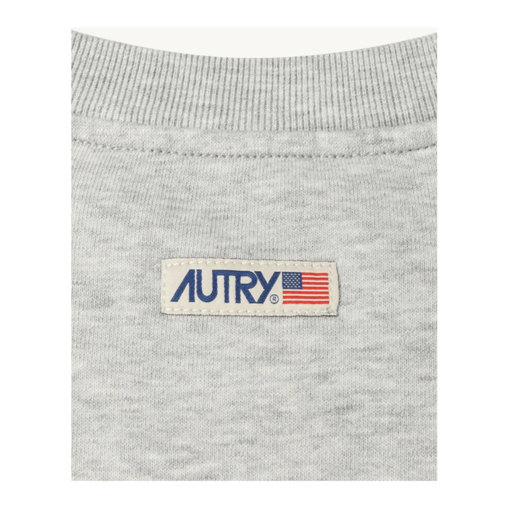 Autry Grijze Jersey Label Sweatshirt Gray Heren