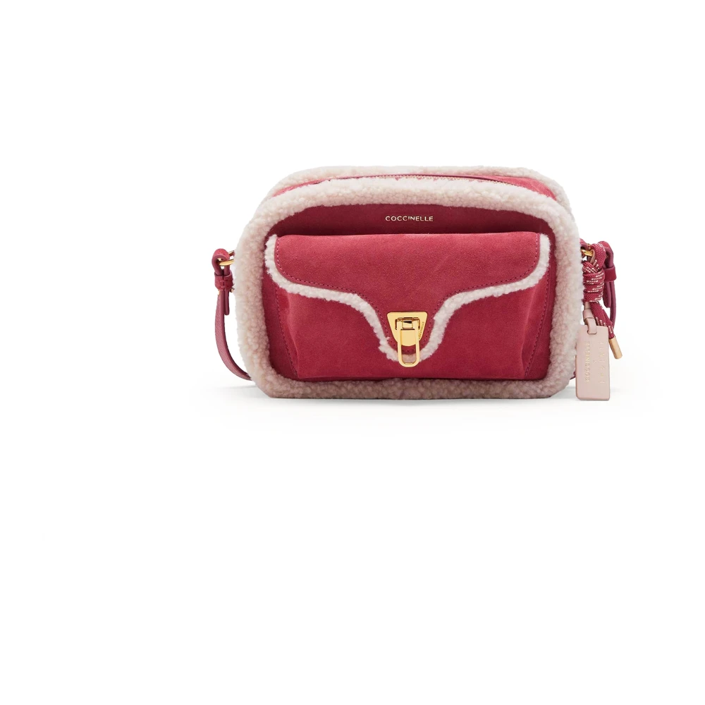 Coccinelle Rode Suède en Faux Shearling Tas Red Dames