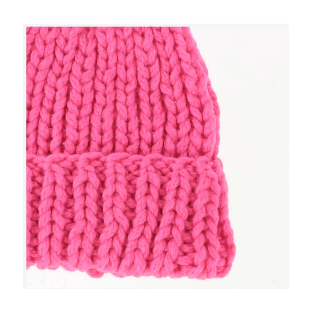 Evyïnit Handgemaakte Fuchsia Gebreide Beanie Pink Dames