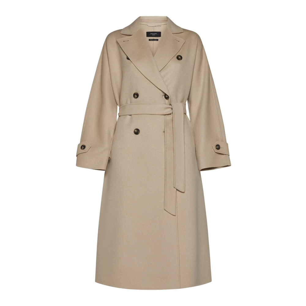 Max Mara Weekend Affetto double-breasted jas in zandtint Beige Dames