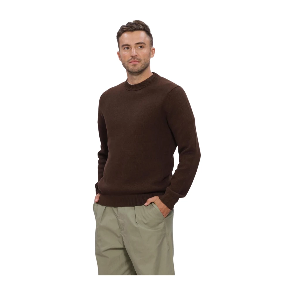Selected Herren Braun – Strickpullover Aus 100% Baumwolle In Dunkelbraun Mit Rundhalsausschnitt - Bild 6