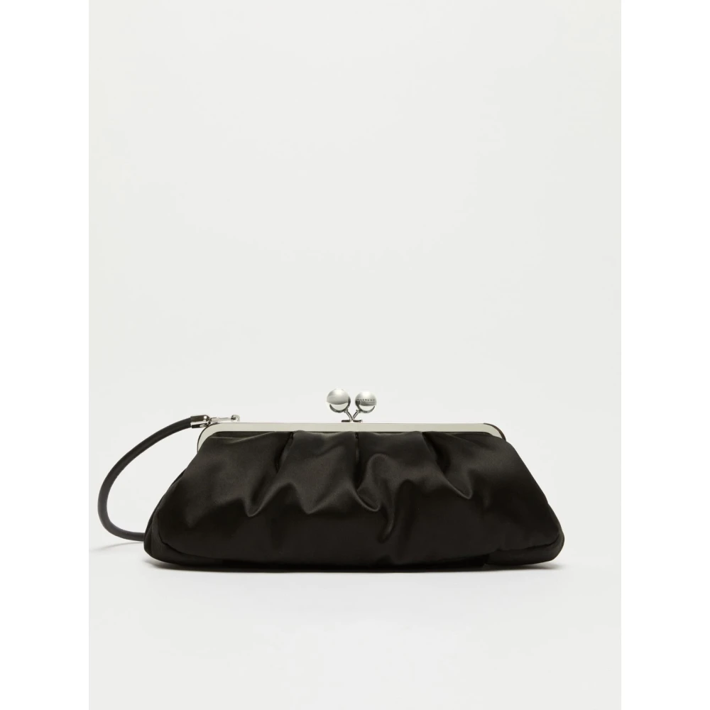 Max Mara Weekend Elegante satijnen schoudertas met afneembare bandjes Black Dames