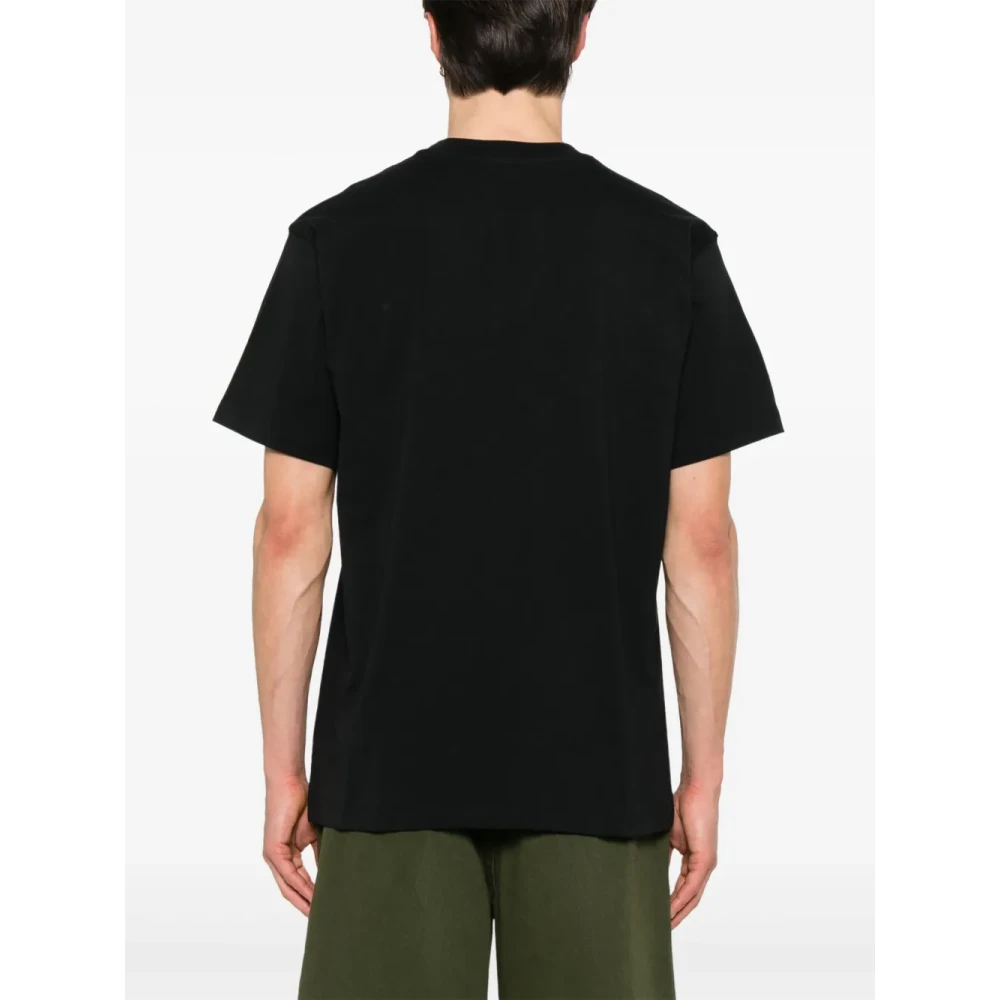 Moschino Zwarte Crew Neck T-shirt met Monkey Print Black Heren