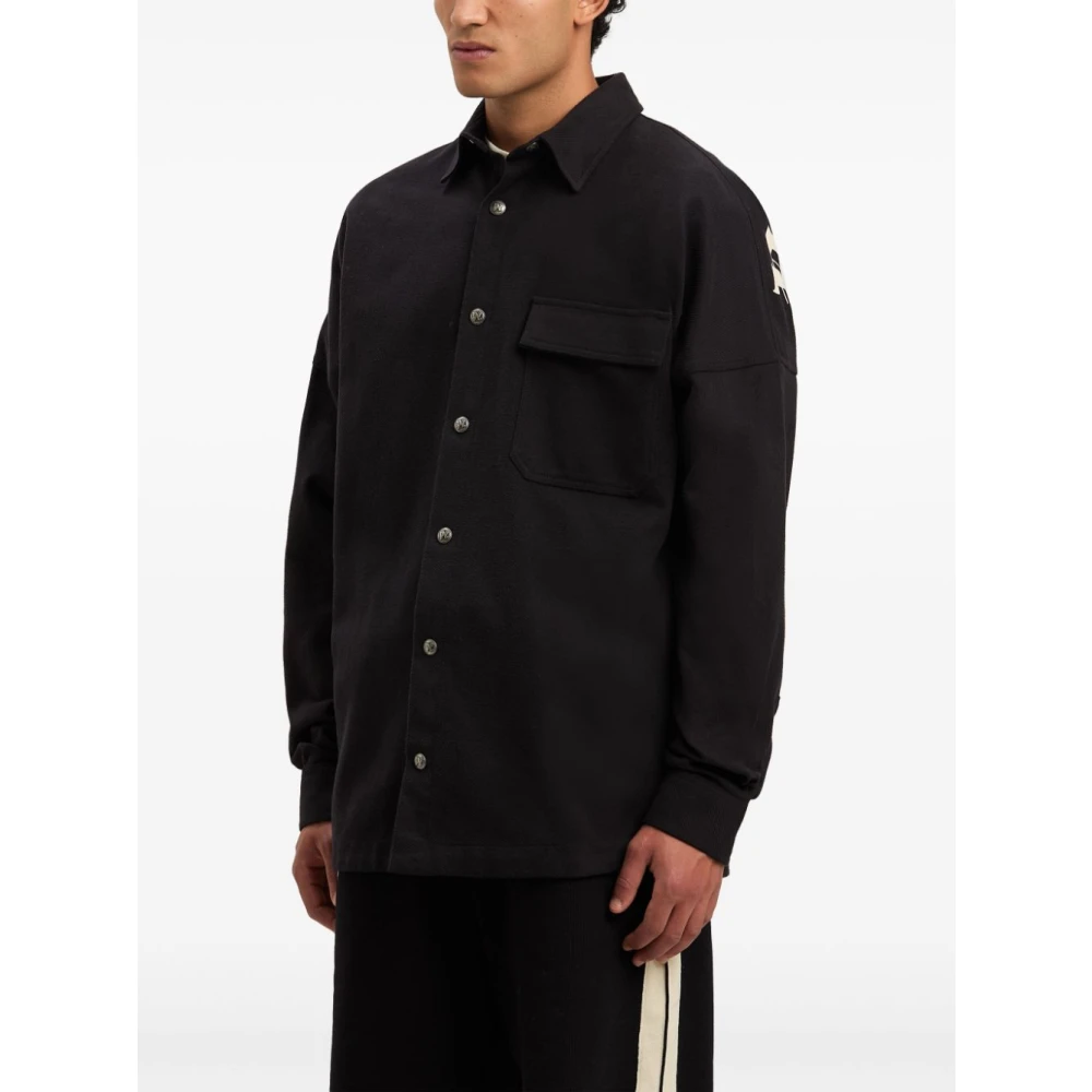 Palm Angels Stijlvolle herenshirts in zwart en wit Black Heren