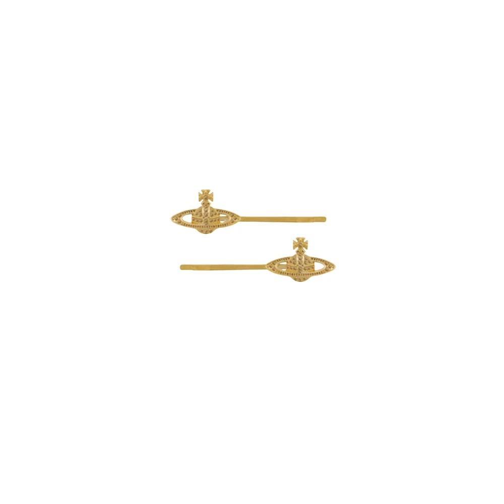 Vivienne Westwood Gouden Orb Haarspelden Bobby Stijl Yellow Dames