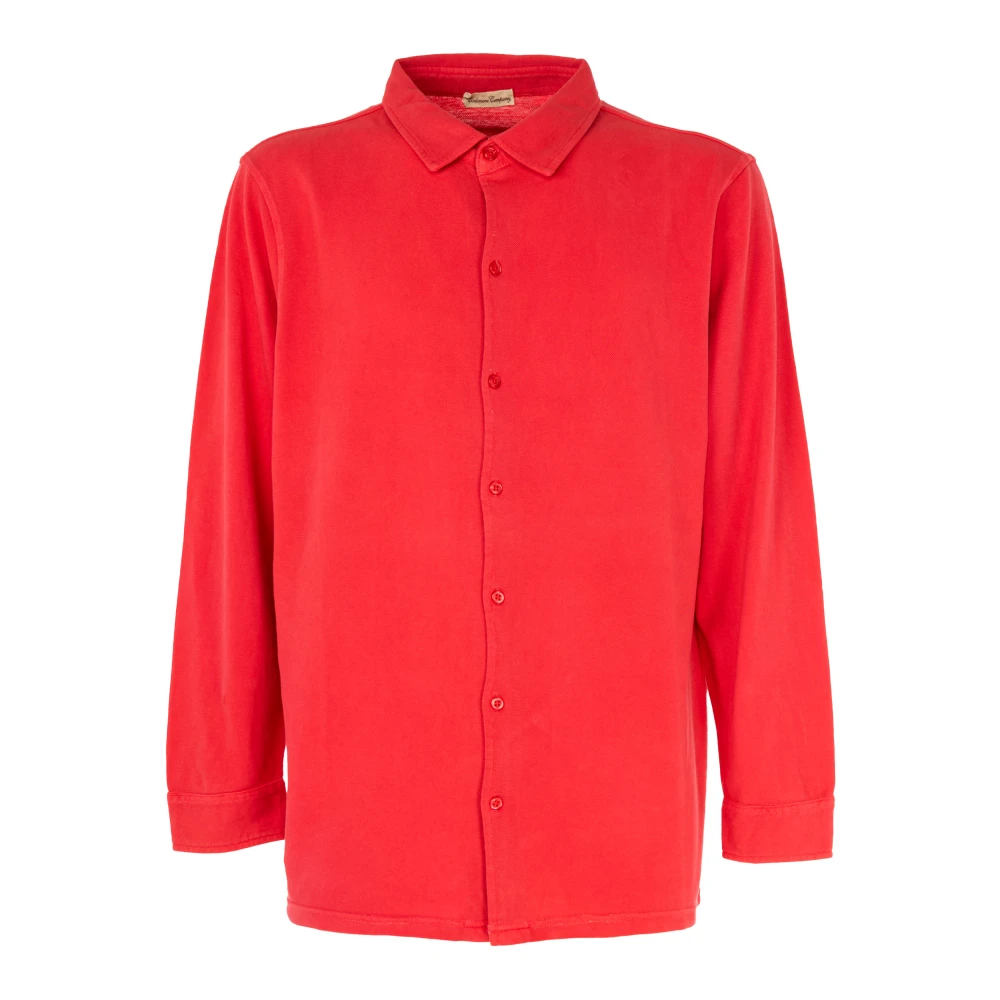 Cashmere Company Heren Overhemd met Lange Mouwen en Knopen Red Heren