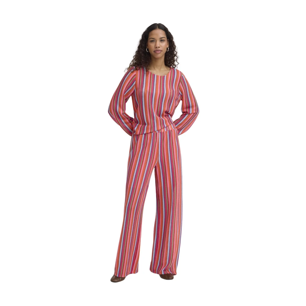 Ichi Vrouw Multicolor Truien & Vesten Dames, Veelkleurig, M, Rondgebreide Trui