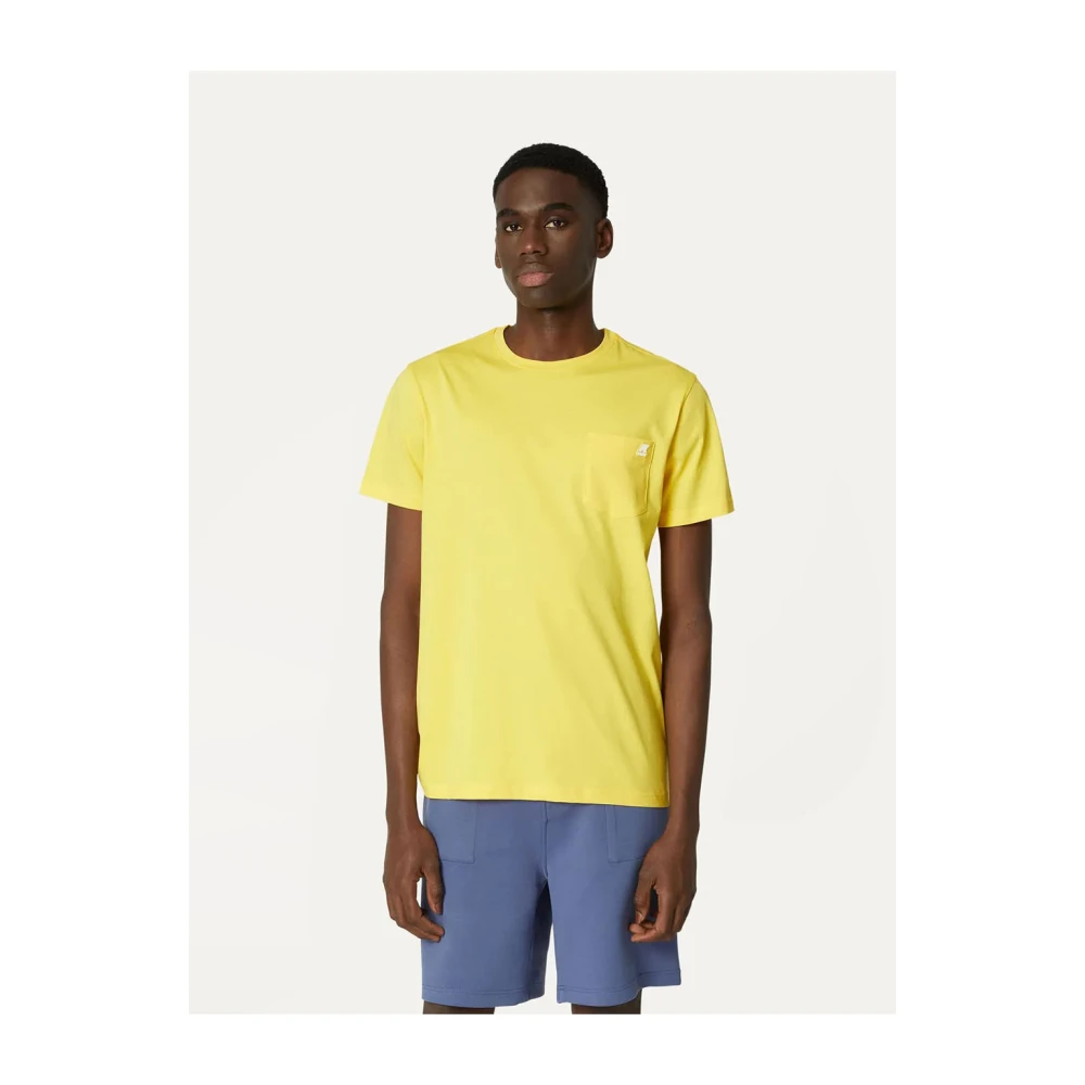 K-way Blauwe Diepte Sunstruck T-shirt Yellow Heren