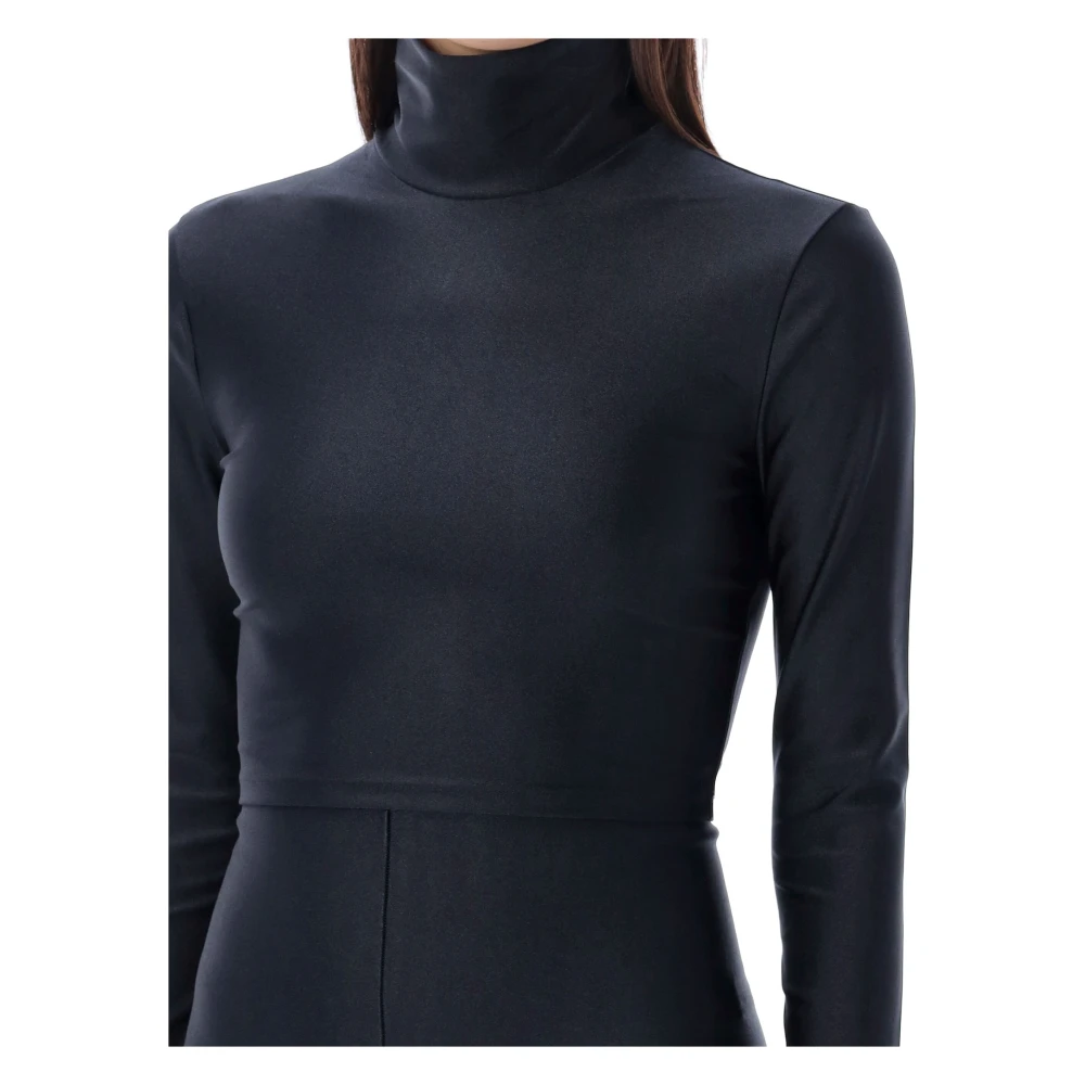 Andamane Zwarte Turtleneck Crop Top Black Dames