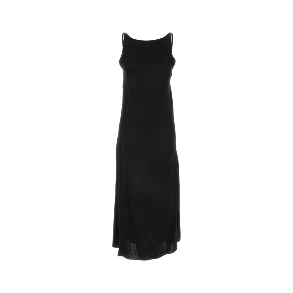 A.p.c. Elegante Zwarte Satijnen Junia Jurk Black Dames