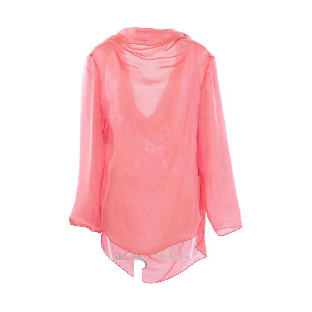 Giorgio Armani Zijden Chiffon Roze Blouse Pink Dames