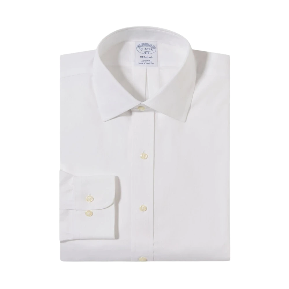 Brooks Brothers Men's White Formal Shirts, Xs, Regular Fit Non-Iron Oxford Shirt With Ainsley Collar