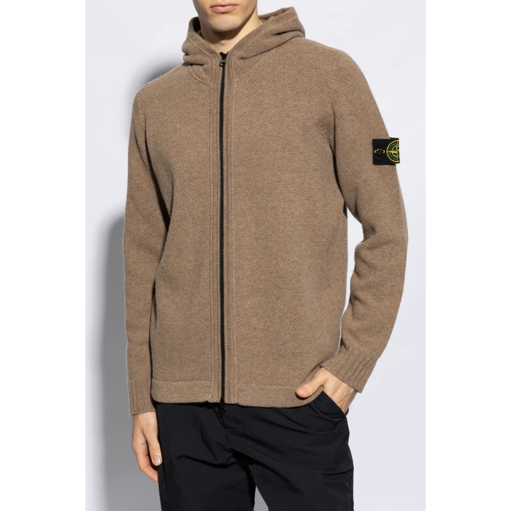 Stone Island Wollen vest Brown Heren
