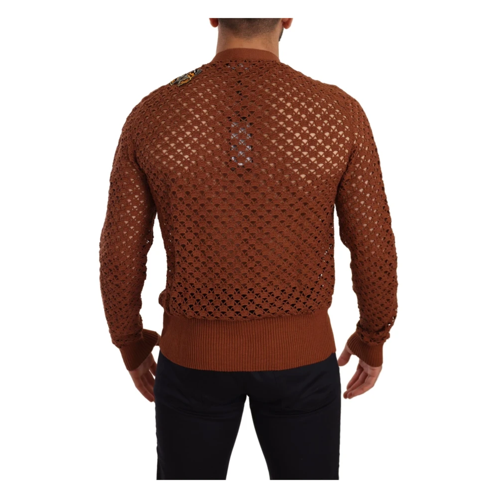 Dolce & Gabbana Multicolor Geborduurd Vest Elegantie Brown Heren