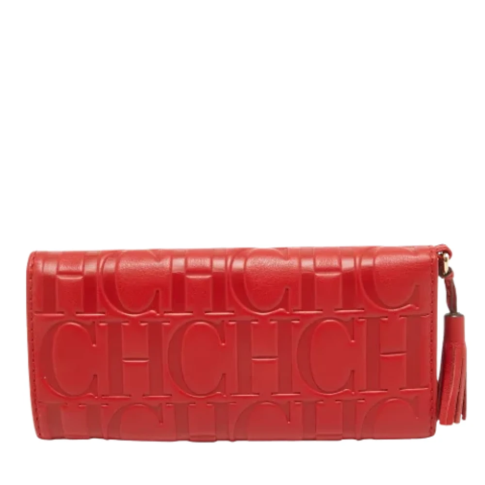 Carolina Herrera Pre-owned Leather wallets Red Dames