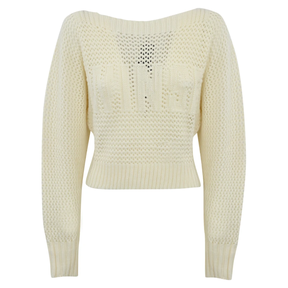 Twinset Wol Boothals Trui White Dames