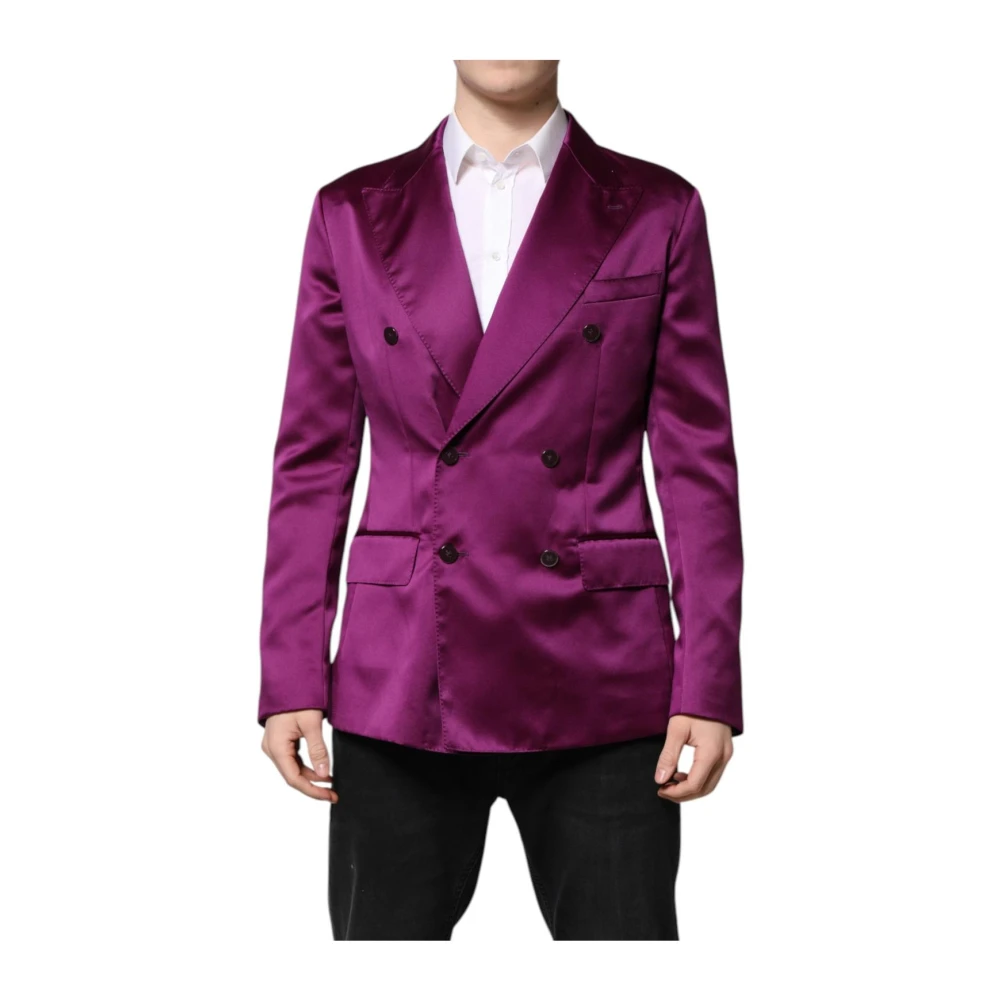 Dolce & Gabbana Men's Purple Silk Suit Blazer