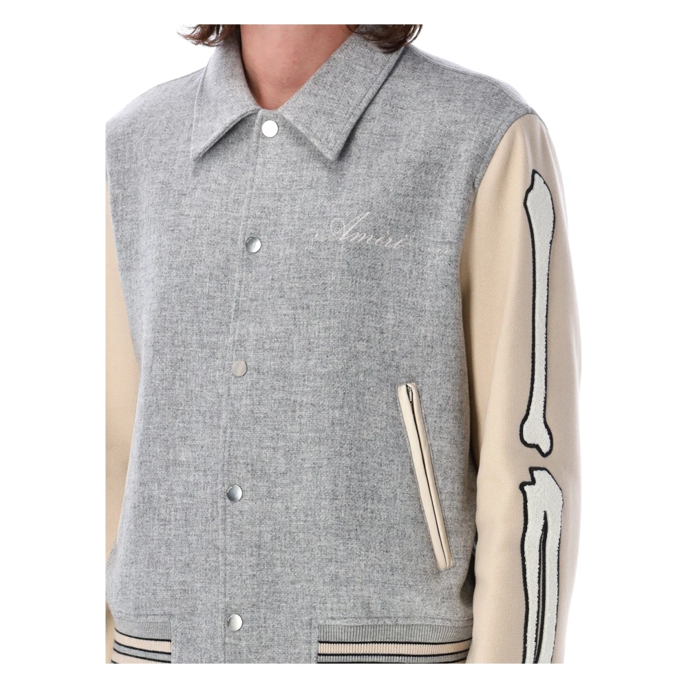 Amiri Bones Wol Blend Jas Gray Heren