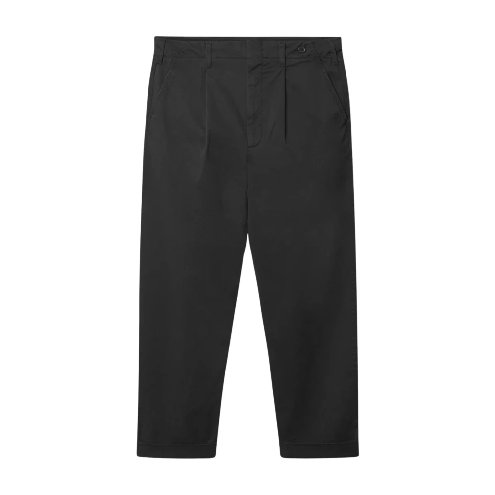 Gabba Zwarte Geplooide Chino Broek Black Heren