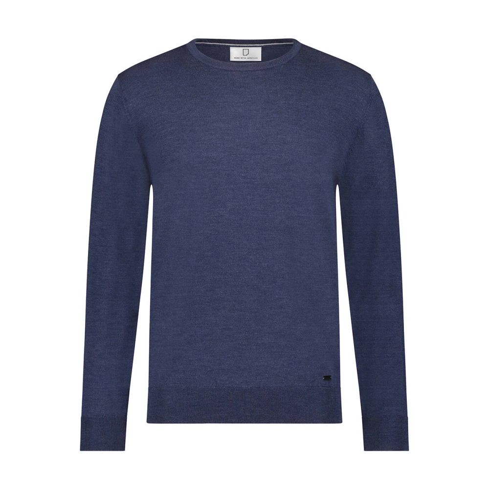 Born With Appetite Merino R-neck Gebreide Trui Blue Heren
