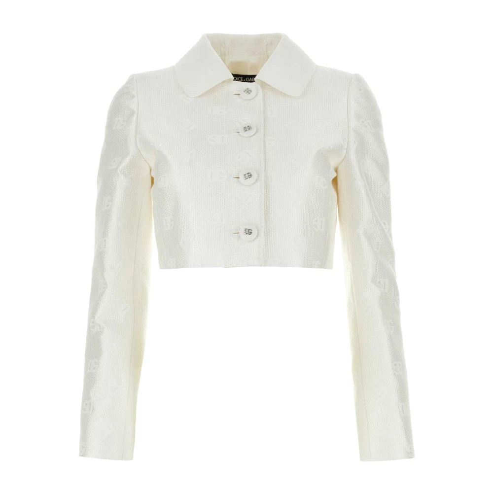 Dolce & Gabbana Witte Jacquard Blazer Stijlvol en Elegant White Dames