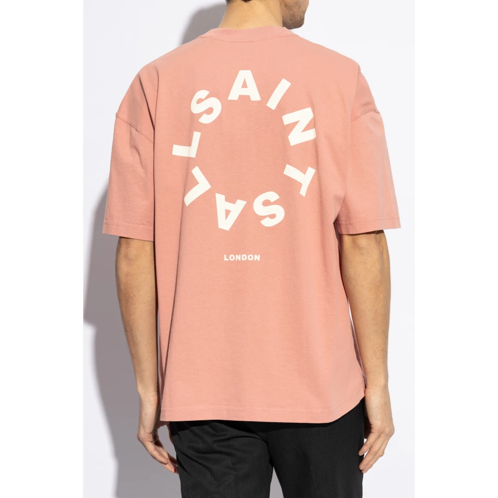AllSaints Oversized 'Tierra' T-shirt Pink Heren