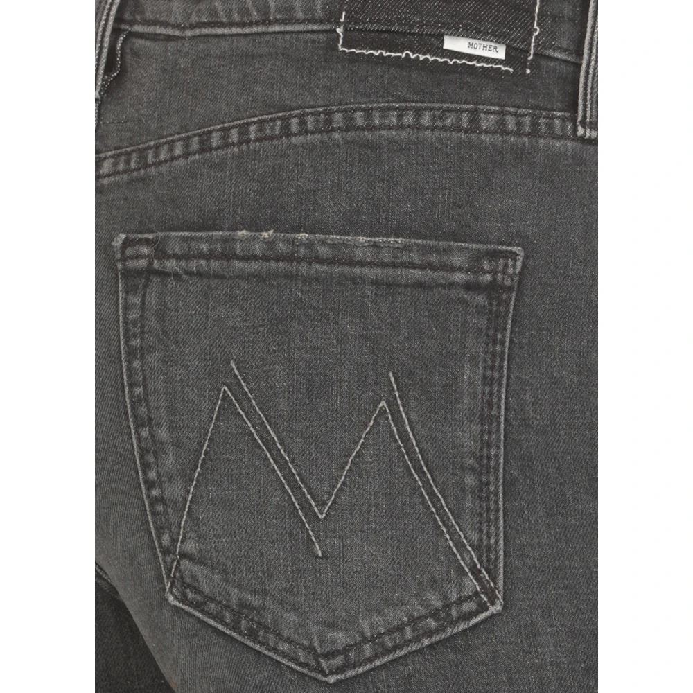 Mother Grijze Katoenen Jeans met Riemlussen Gray Dames