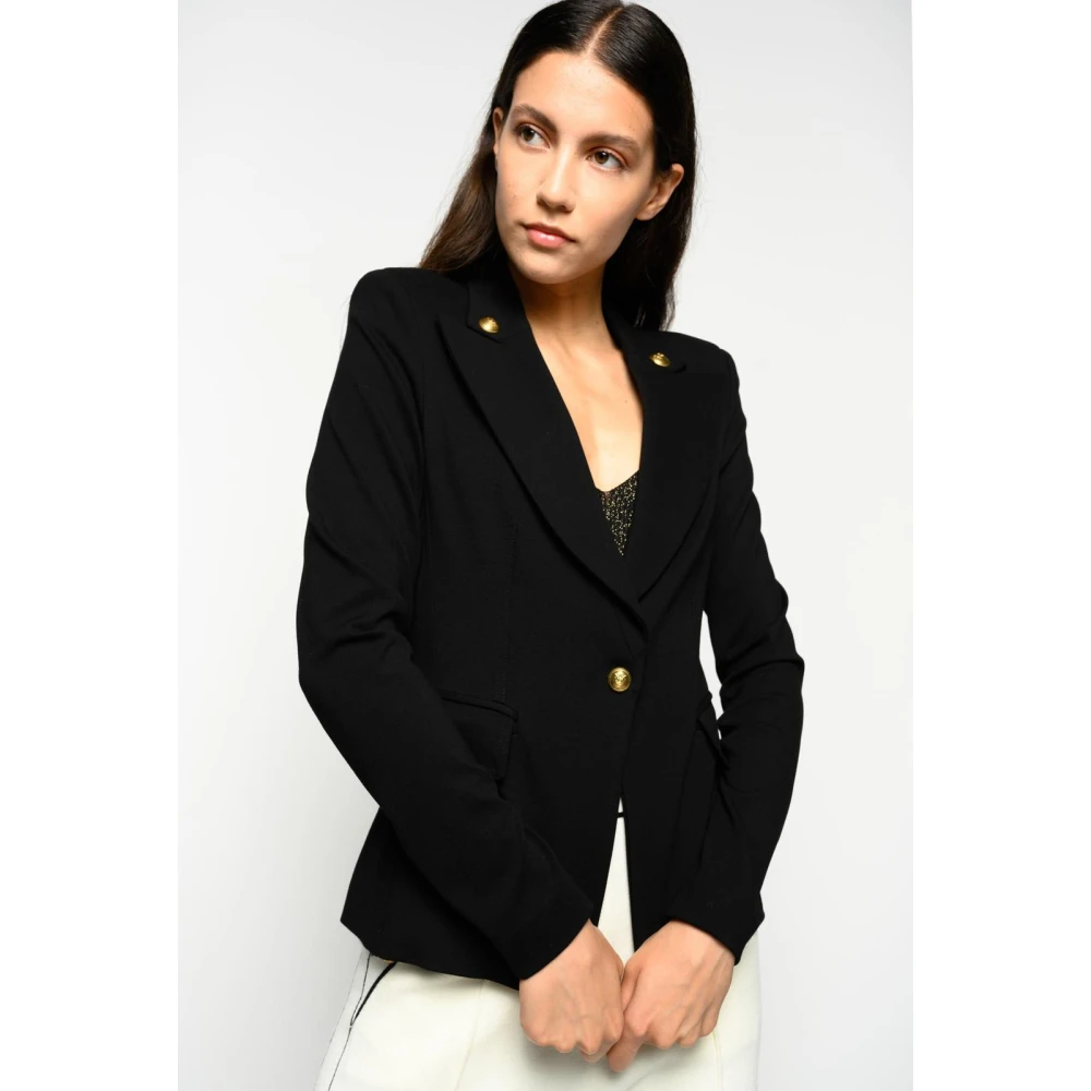 pinko Elegante Jas van Stof Black Dames