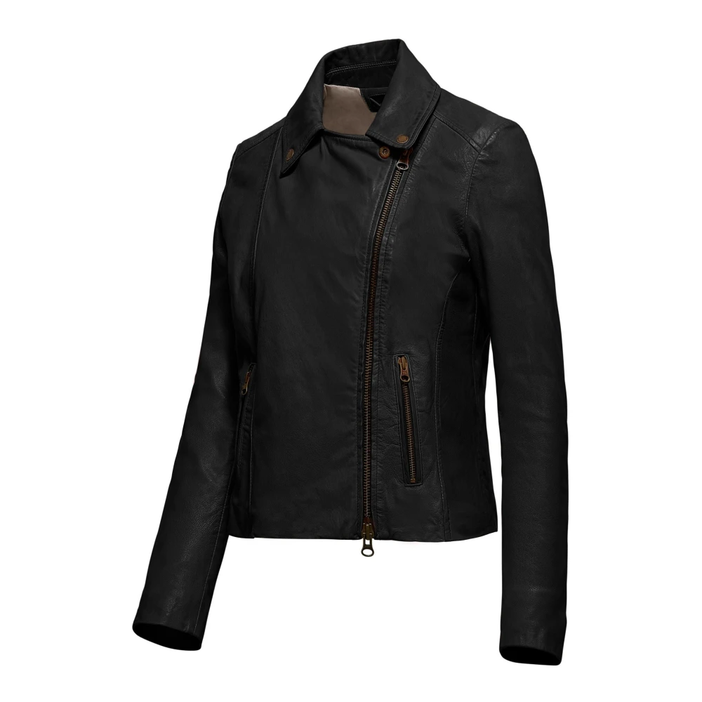 BomBoogie Leren Bikerjack Black Dames