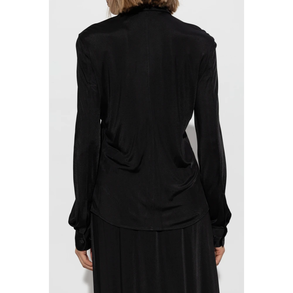 Helmut Lang Overhemd met knopen Black Dames