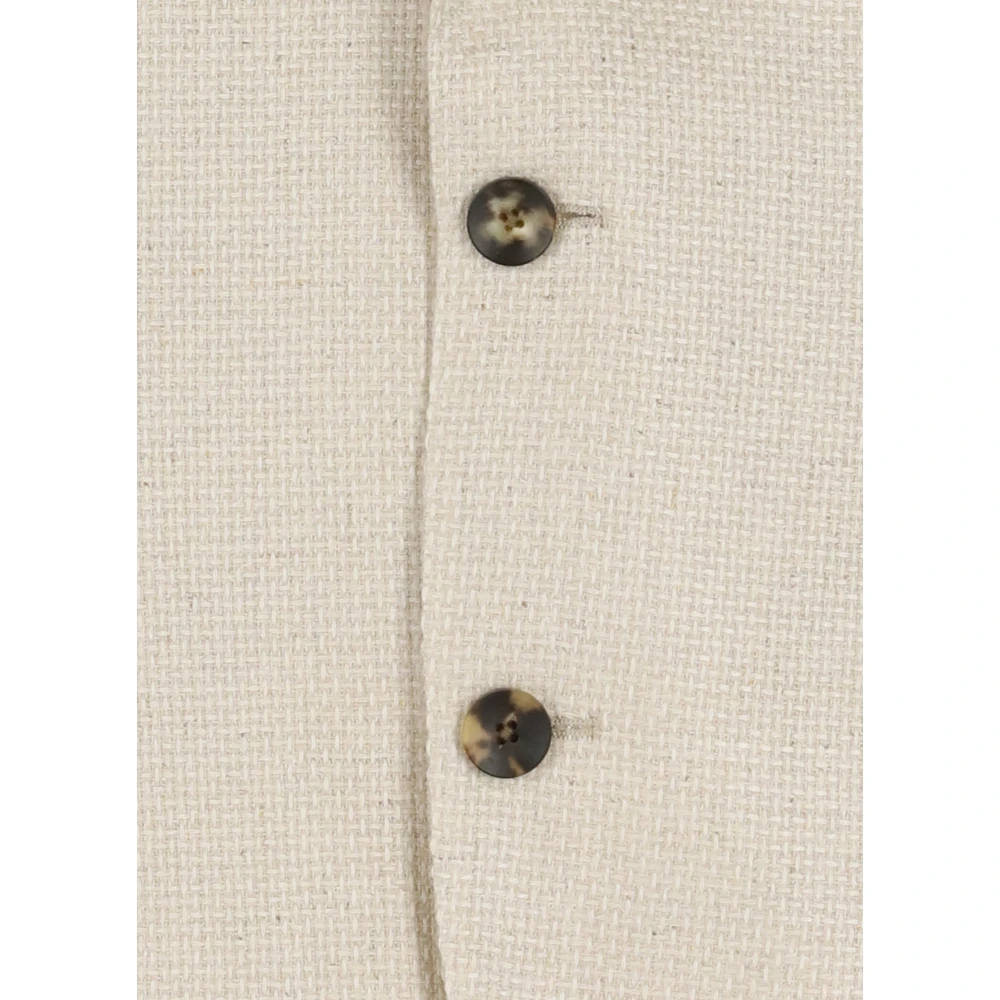 Lardini Beige Kasjmier Zijden Jas Peak Revers Beige Heren