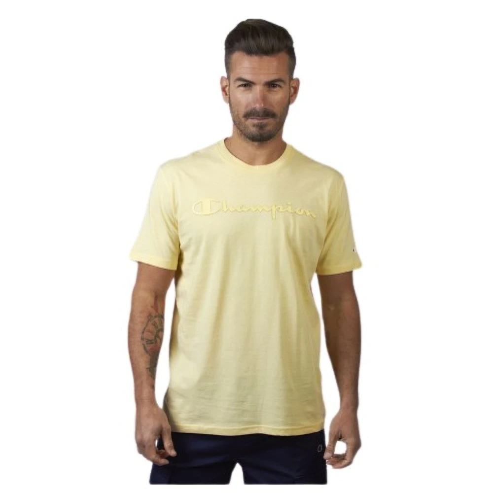 Champion Heren Lichtgewicht Katoenen Jersey T-Shirt Yellow Heren