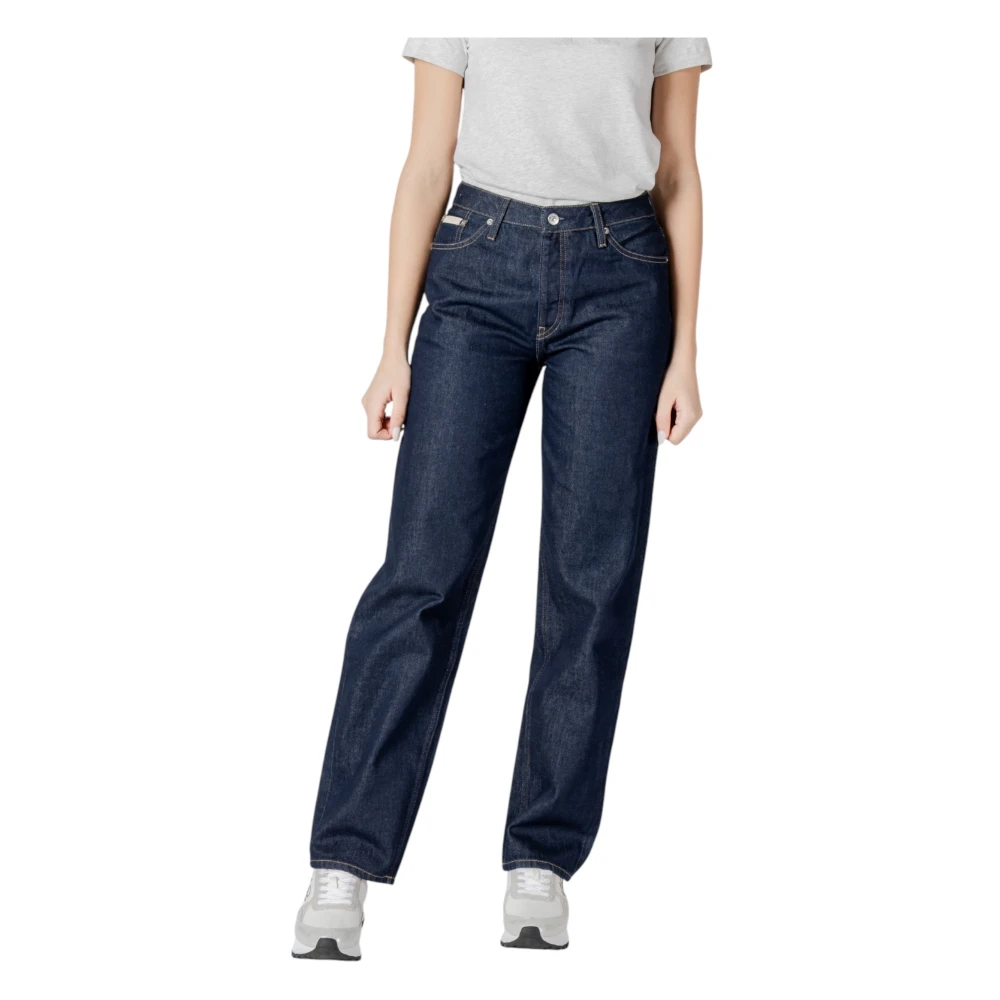 Calvin Klein Jeans Women's Blue Straight-Leg Jeans With Zip Fastening W31