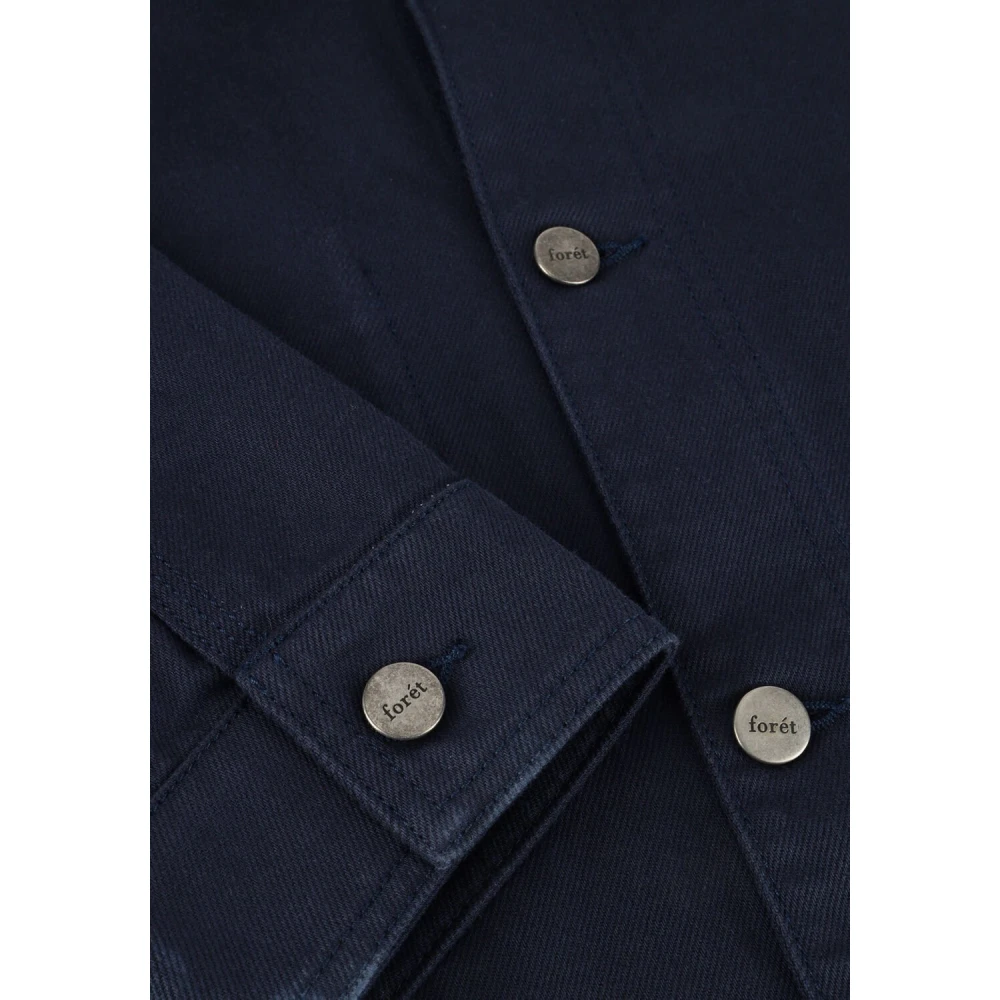 Forét Heren Rowan Logo Overshirt Blue Heren
