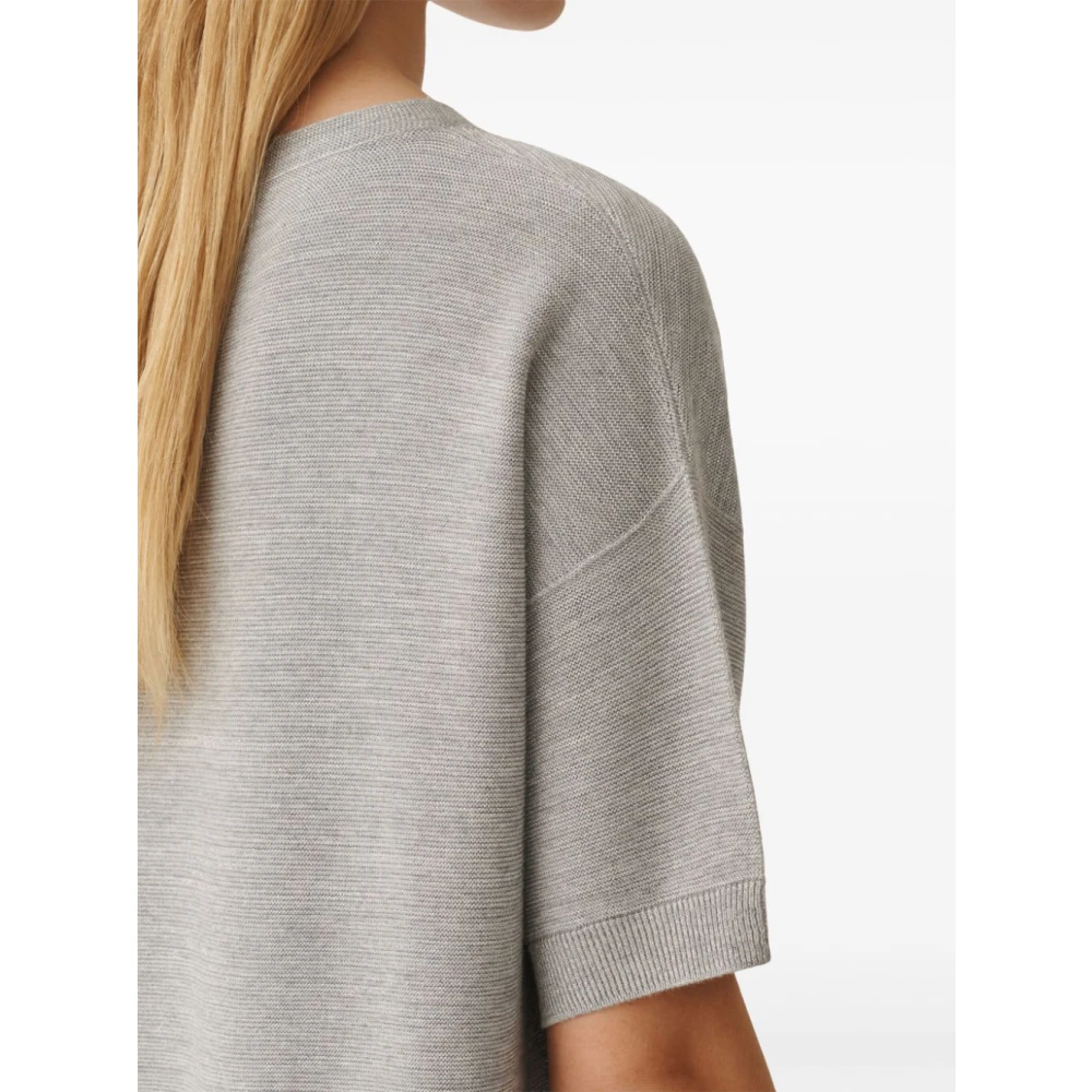 Fabiana Filippi Grijze Boothals Jurk Knielengte Gray Dames