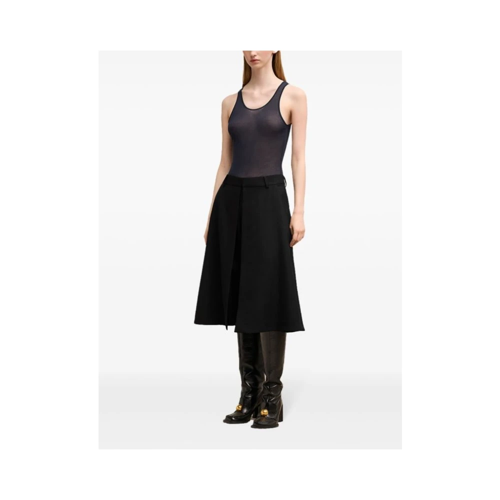 Ami Paris Zwarte Midi-rok Black Dames