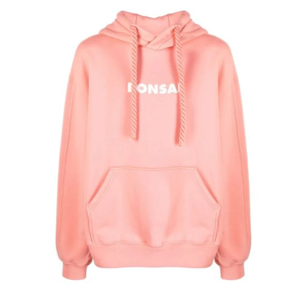 Bonsai Bedrukte klassieke logo hoodie Pink Heren
