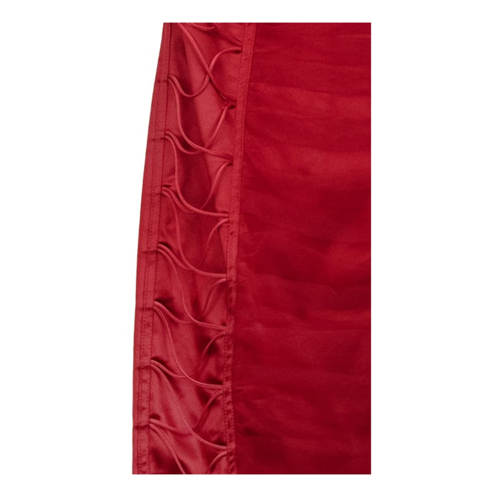 Elisabetta Franchi Korte Mouw Kant Jurk Red Dames