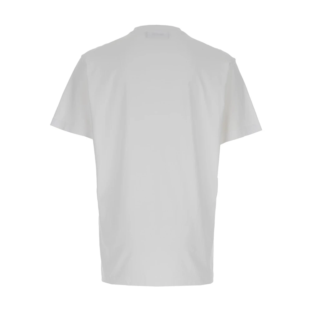Dsquared2 Witte Crewneck T-shirt met Metalen Logo White Heren