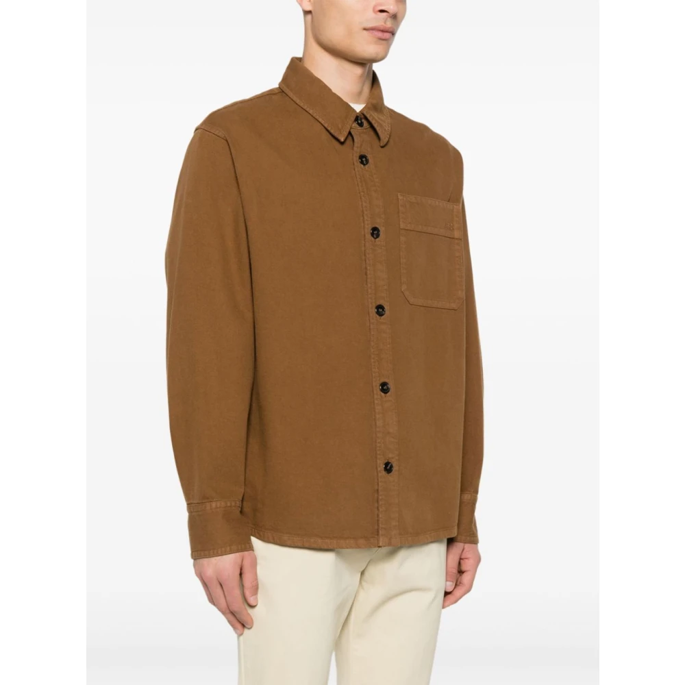 A.p.c. Geborduurde Basile Overhemd Brown Heren
