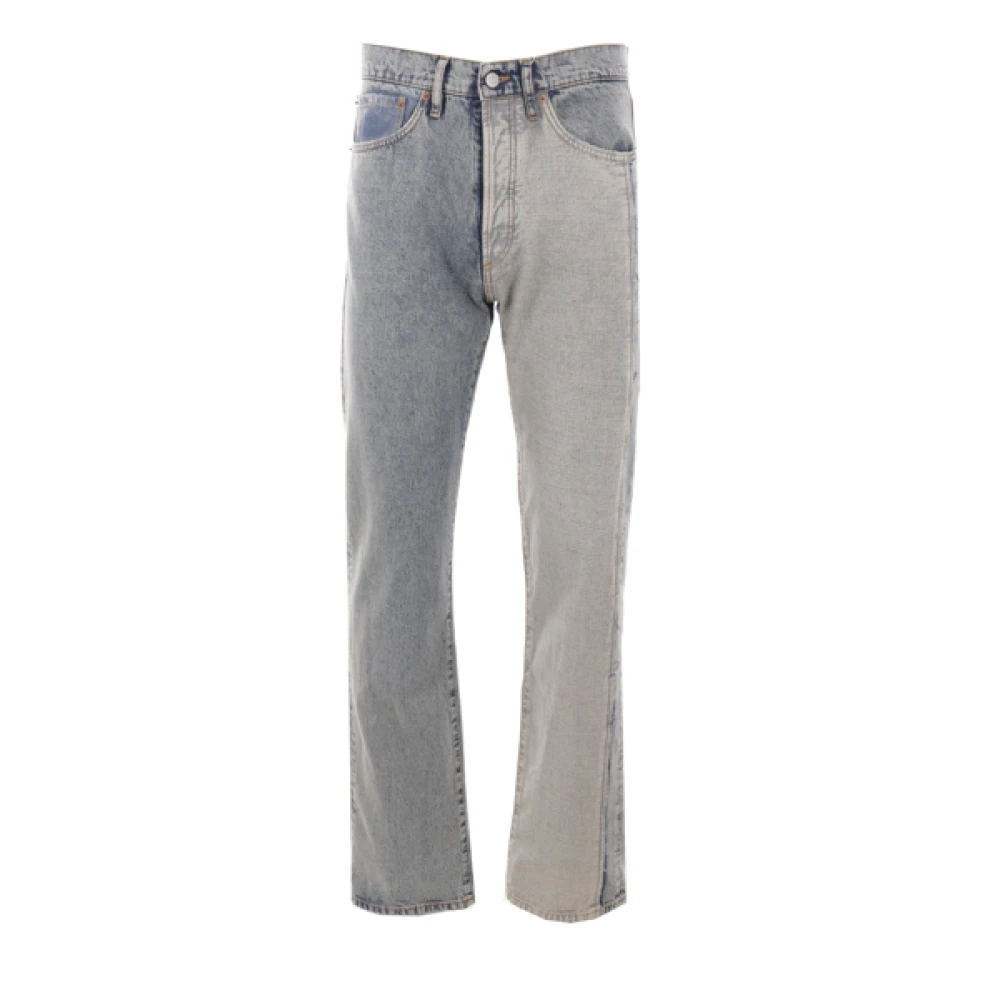 MM6 Maison Margiela Blauwe Denim Regular-Fit Jeans met Contrastpaneel Blue Heren