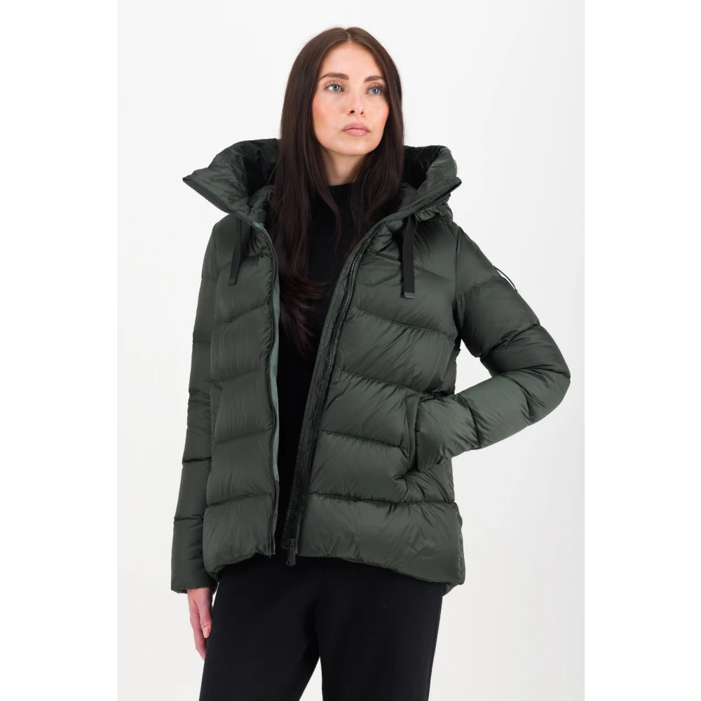 BomBoogie Dichte Nylon Donsjas met Capuchon Green Dames
