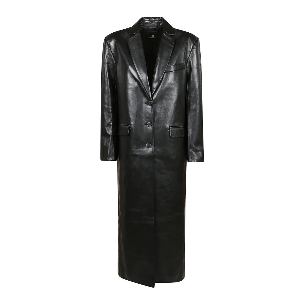 Anine Bing Zwarte leren Quinn jas Black Dames