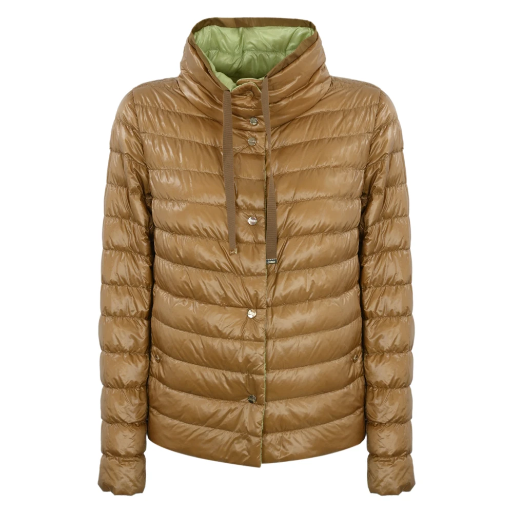Herno Lichtgewicht Gewatteerde Omkeerbare Jas Beige Dames