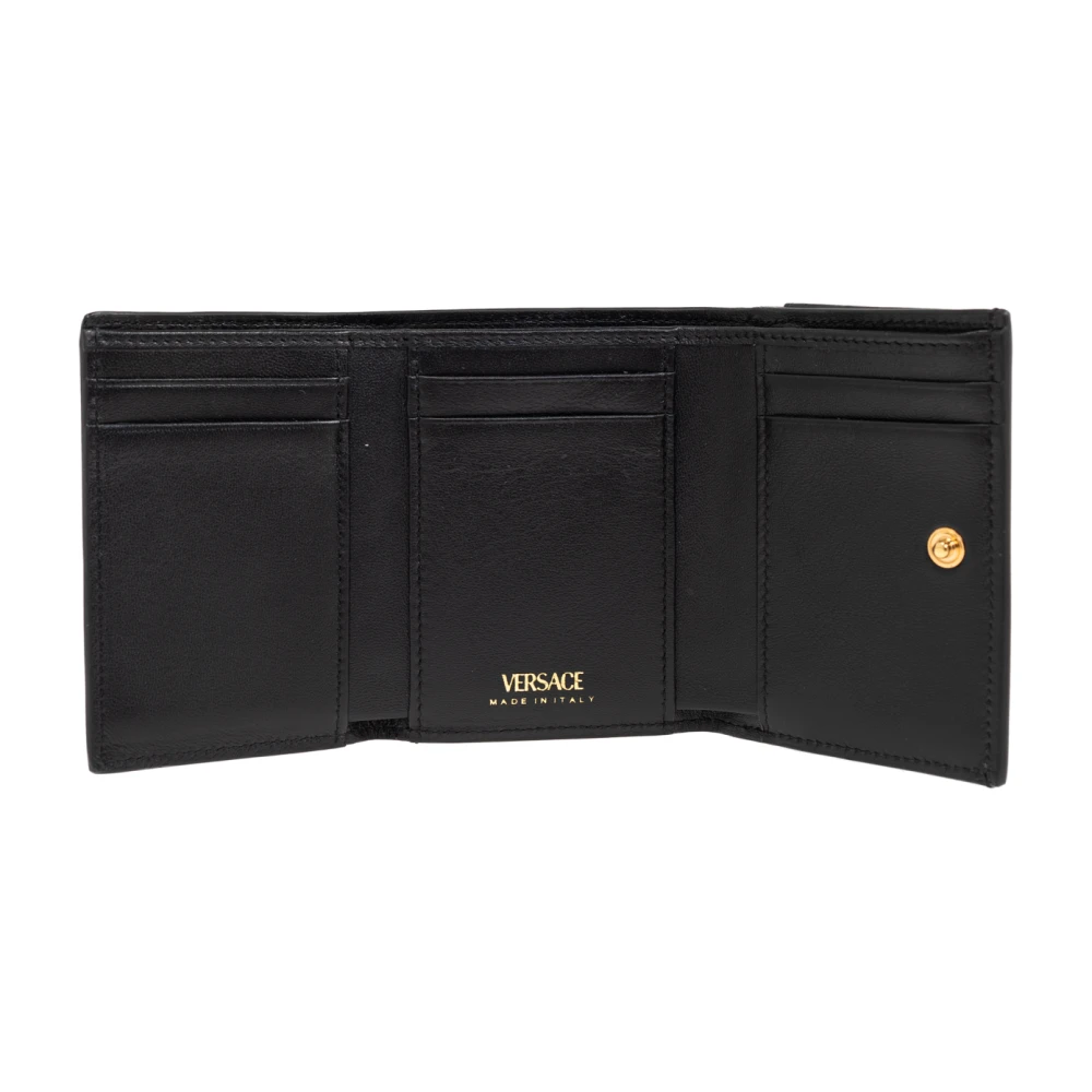 Versace Leren portemonnee Black Heren