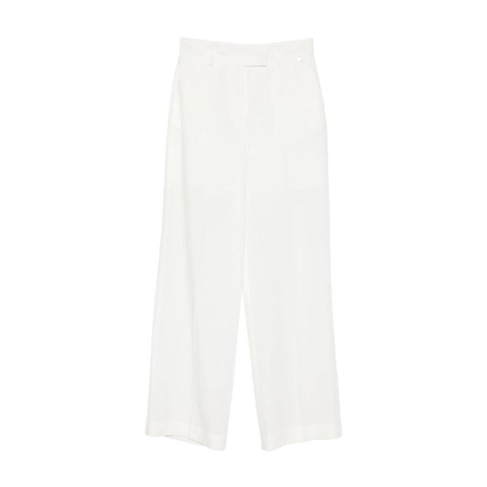 Liu Jo Vrouw Wit Broeken Dames, L, Polyester, Wijde Pijpen Broek