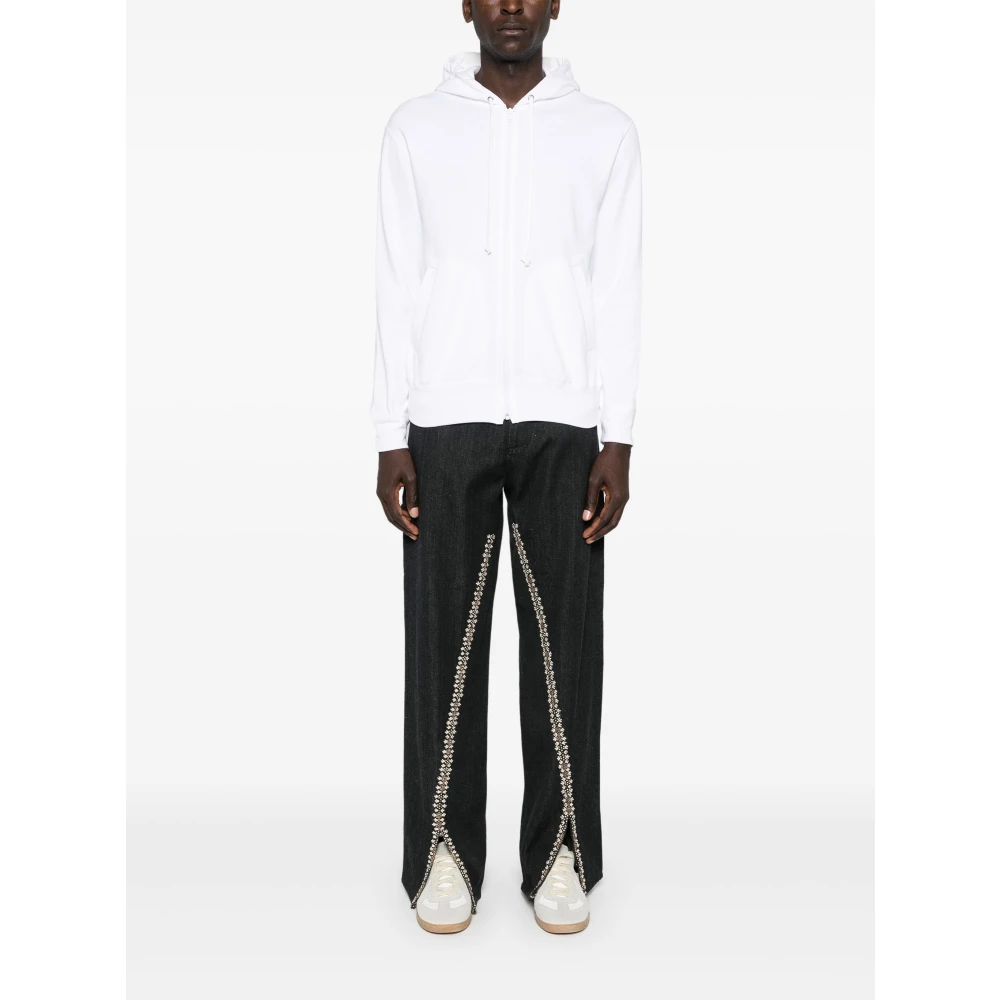 Comme des Garçons Play Rode Gebreide Sweatshirt Embleem White Heren