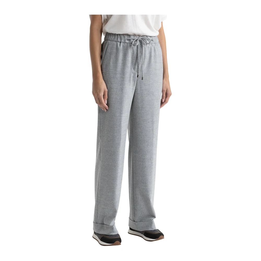 PESERICO Joggingbroek van wol en viscosemix Gray Dames